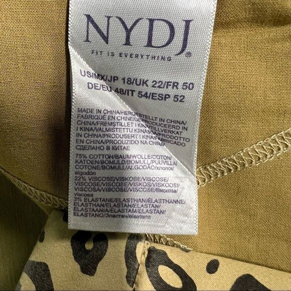 NYDJ Ami Skinny Jeans Tan Black Leopard Print Pockets Zip Button Closure 18 - Picture 8 of 16